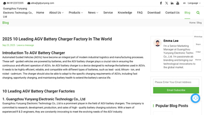 2025 10 Leading AGV Battery Charger Factory in the world - Blog